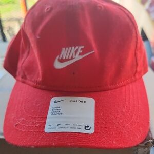Nike Bright Red Baseball Cap For Kids